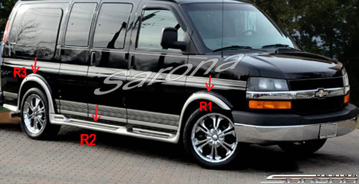 Custom Chevy Express Van  Short Wheel Base Running Boards (2003 - 2023) - $1350.00 (Part #CH-010-SB)